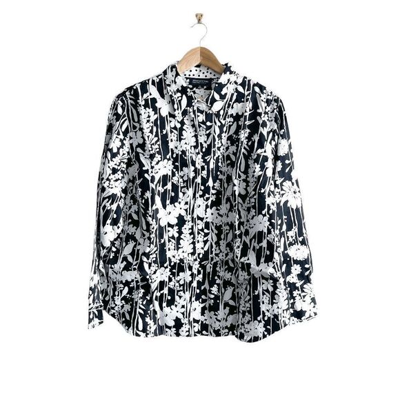Jones New York Women Blouse Long Sleeve Button Down Floral 3X - Picture 1 of 7